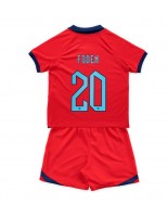 Anglie Phil Foden #20 Venkovní dres pro děti MS 2022 Krátký Rukáv (+ trenýrky)